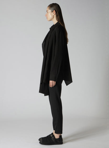 CELLULOSE POPLIN FRONT KNOT DETAIL BLOUSE