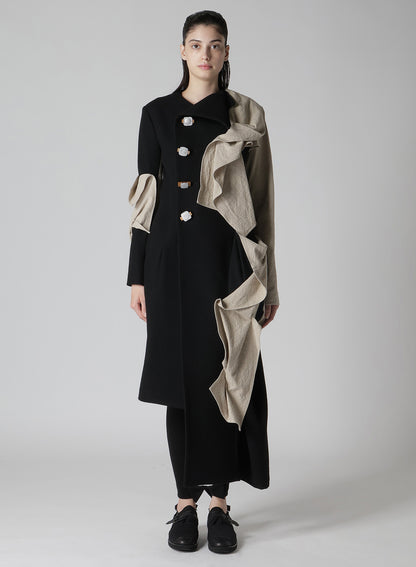 L SLV DRAPE DETAIL COAT