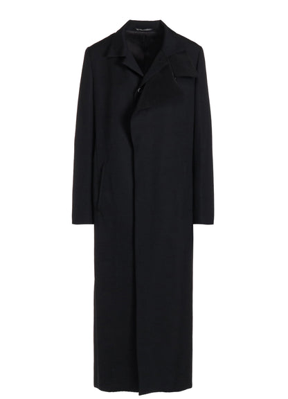 2/60 WOOL GABARDINE R DOUBLE LAYERED LONG COAT