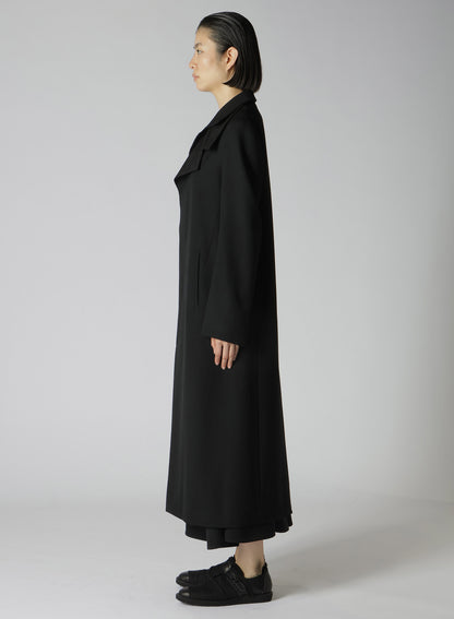 2/60 WOOL GABARDINE R DOUBLE LAYERED LONG COAT