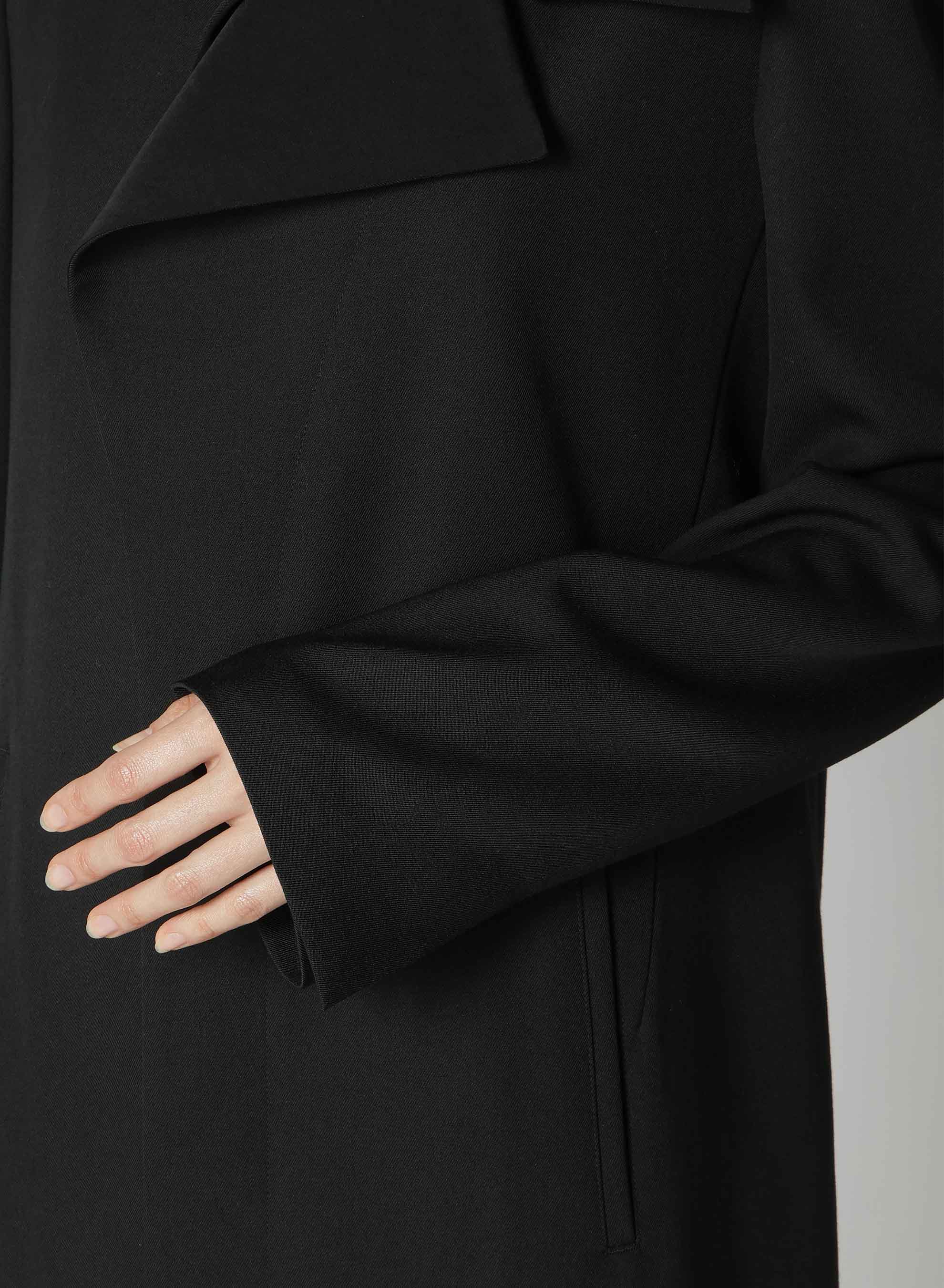 2/60 WOOL GABARDINE R DOUBLE LAYERED LONG COAT – THE SHOP YOHJI YAMAMOTO