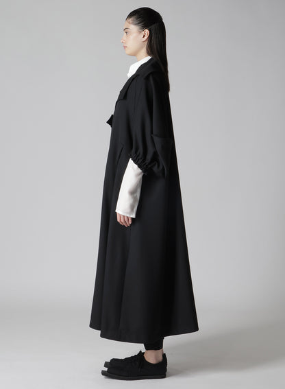 2/60 WOOL GABARDINE BALLOON SLEEVE COAT