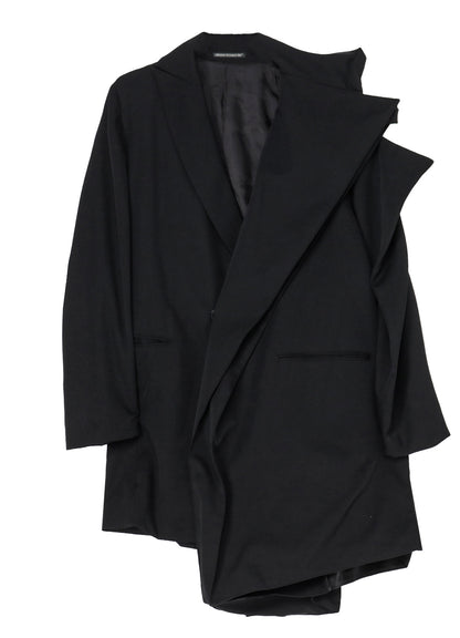 GABARDINE L BOX SLEEVE OVERSIZED COAT