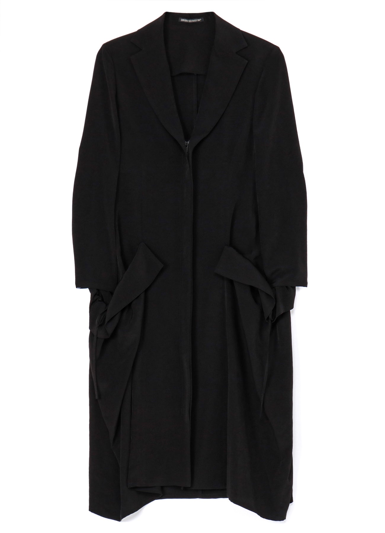 TA/PE CREPE DE CHINE SIDE GATHER DETAIL ZIP DRESS