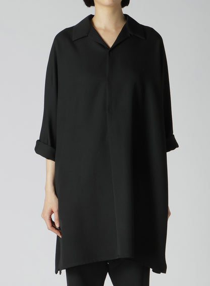 2/60 WOOL GABARDINE OPEN COLLAR DOLMAN SLV DRESS