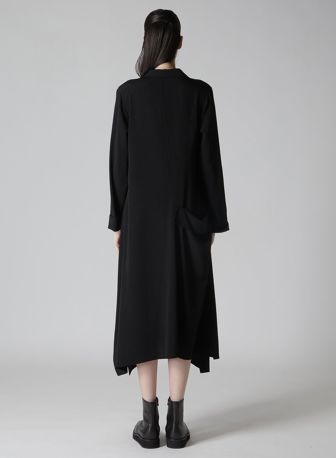 TA/PE CREPE DE CHINE R DRAPE DETAIL SHIRT DRESS