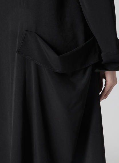 TA/PE CREPE DE CHINE R DRAPE DETAIL SHIRT DRESS