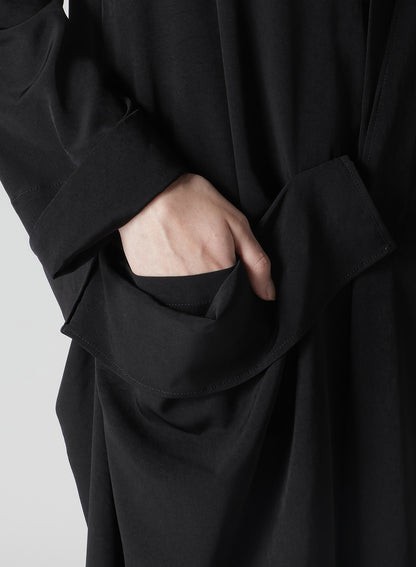 TA/PE CREPE DE CHINE R DRAPE DETAIL SHIRT DRESS