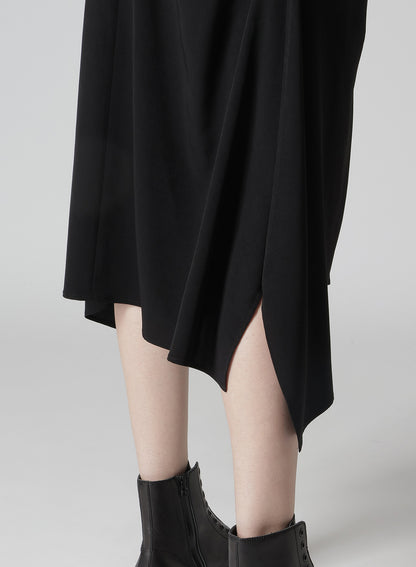 TA/PE CREPE DE CHINE R DRAPE DETAIL SHIRT DRESS