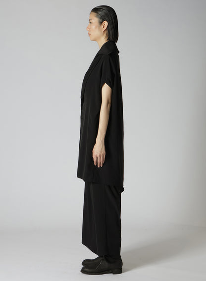 TA/PE CREPE DE CHINE DRAPED NECK DRESS