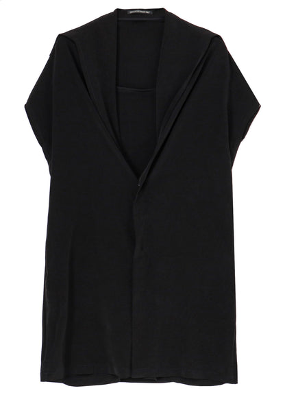 TA/PE CREPE DE CHINE DRAPED NECK DRESS