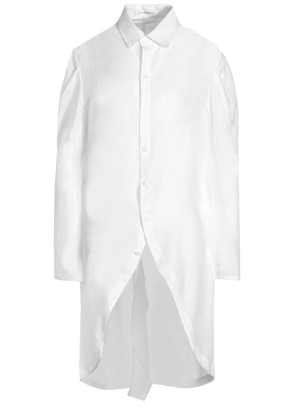 CELLULOSE POPLIN ROUNDED HEM SHIRT DRESS