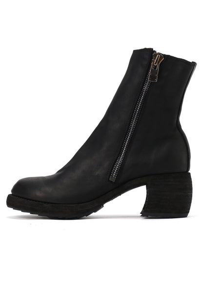 CALF GRAIN BK OBLIQUE SIDE ZIP BOOTS