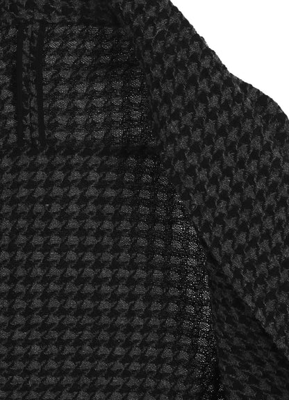 HOUNDSTOOTH SHAWL COLLAR WRAP JACKET