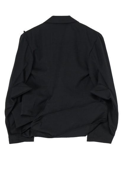 GABARDINE BOX HEM PEAKED JACKET