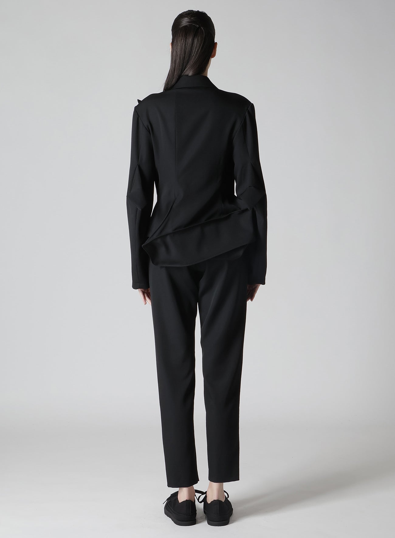 GABARDINE BOX HEM PEAKED JACKET