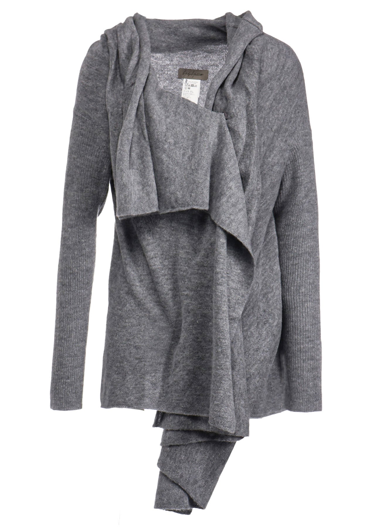 PLAIN WEAVE DRAPED CARDIGAN