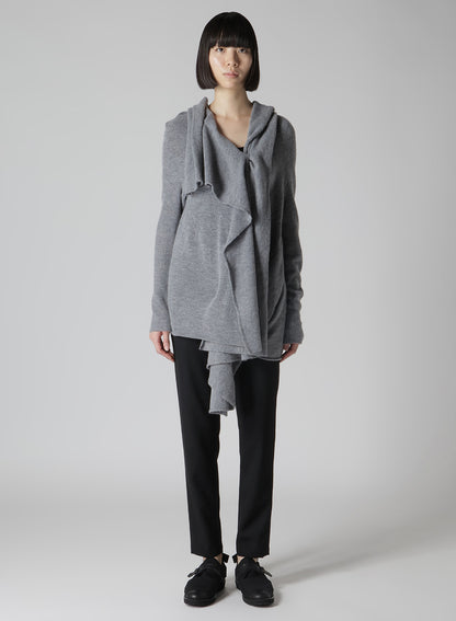 PLAIN WEAVE DRAPED CARDIGAN