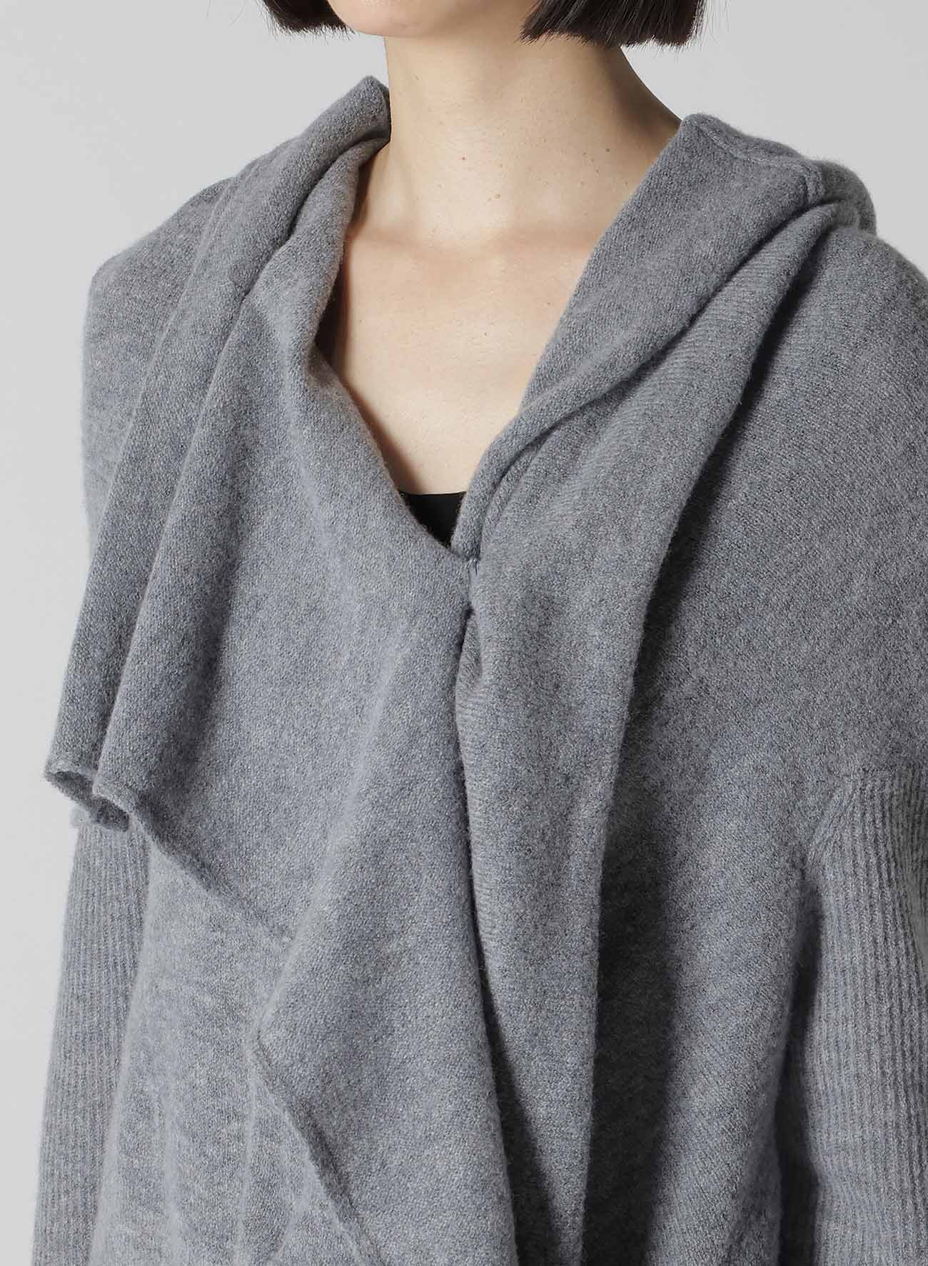 PLAIN WEAVE DRAPED CARDIGAN