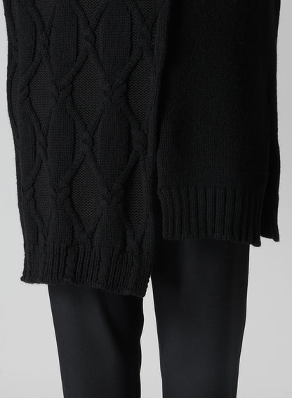 PLATING CABLE KNIT ASYMMETRY PANELED PO