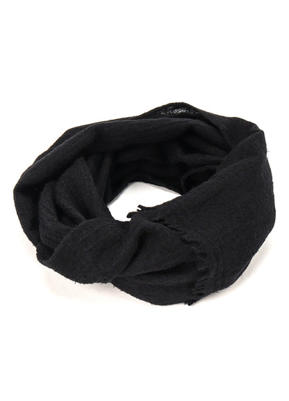 SHRINK WOOL CREPE PANEL NECK WARMER