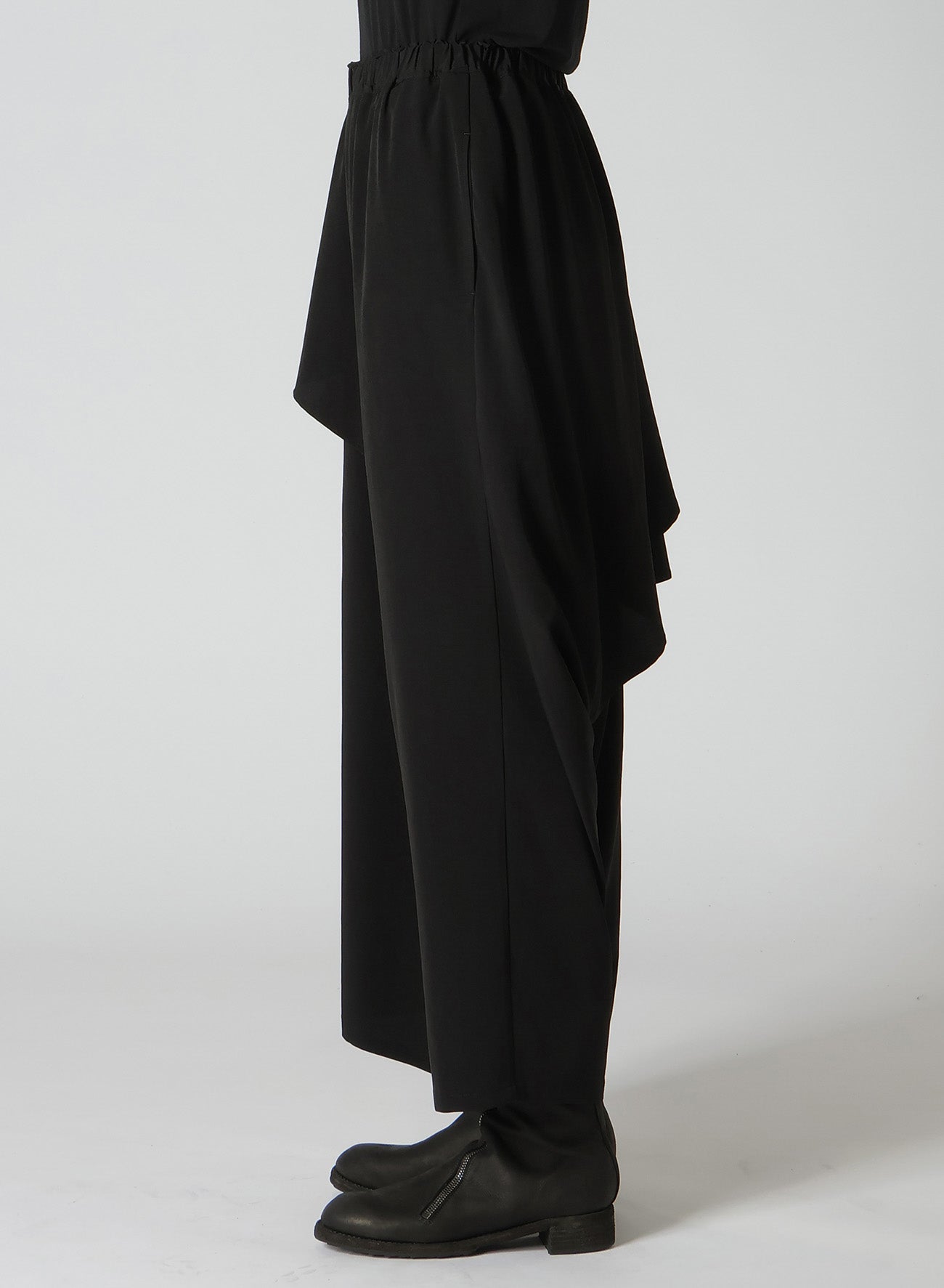 TA/PE CREPE DE CHINE GATHERED WRAP PANTS