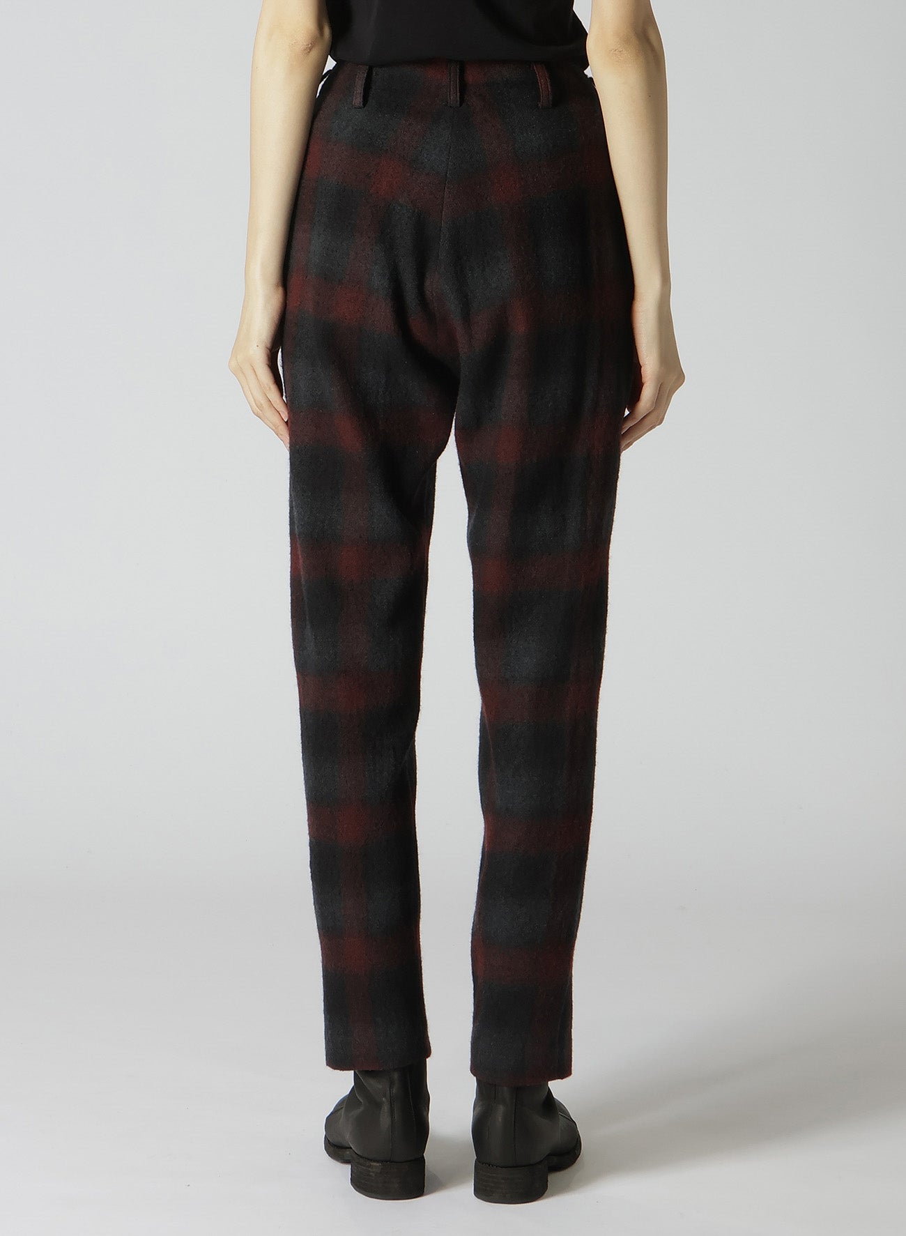 GREY OMBRE PLAID BASIC PANTS B