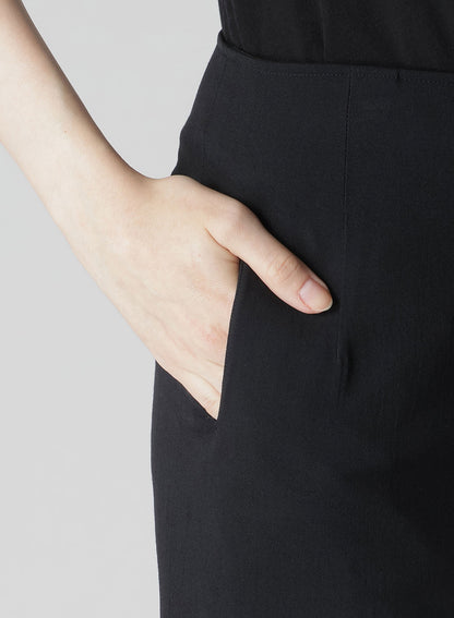 DAMAGED GABARDINE L SLIM FLARE SKIRT