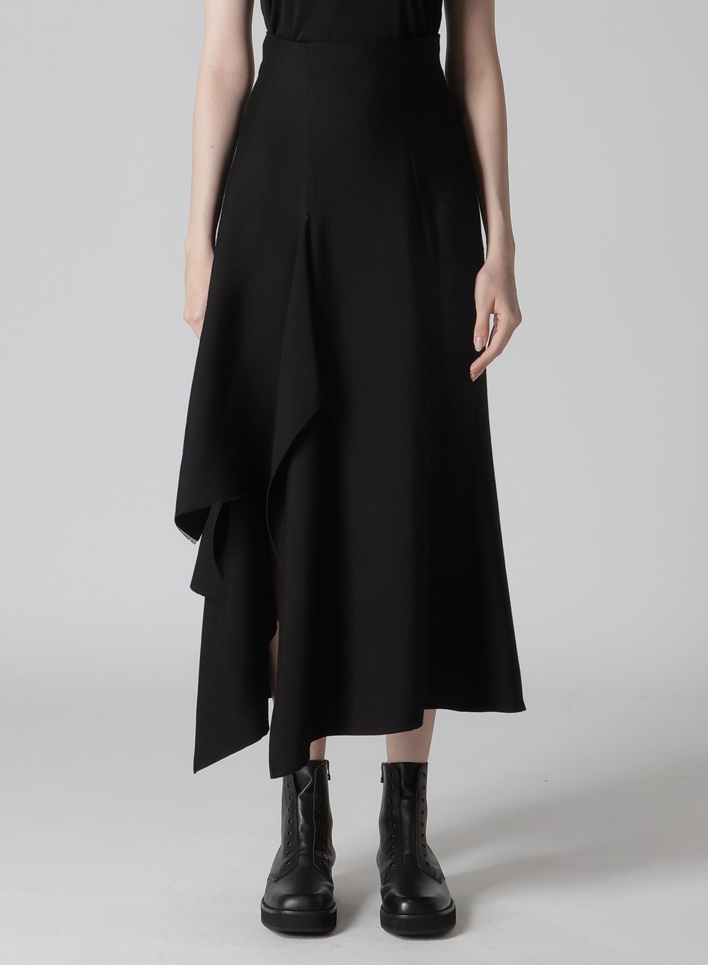 Ry/Si DOUBLE LAYER R DRAPED HIGH-WAIST SKIRT