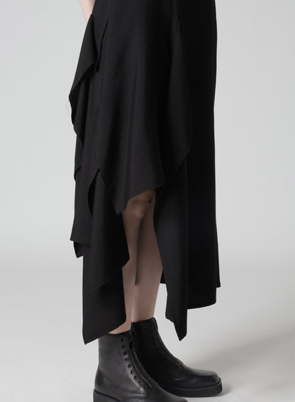 Ry/Si DOUBLE LAYER R DRAPED HIGH-WAIST SKIRT