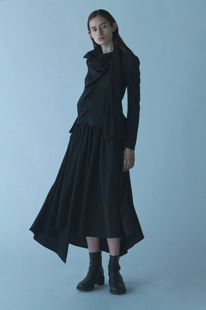 TA/PE CREPE DE CHINE WIDE GATHERED SKIRT