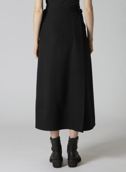 2/60 WOOL GABARDINE PANELED PLEATED SKIRT A