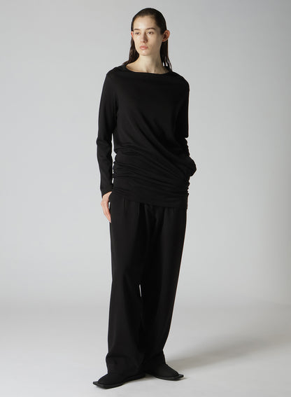 56/2 GUAZE SINGLE JERSEY SIDE DRAPED LONG SLV T