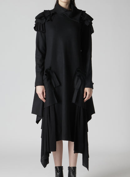 LUMINARY P SMOOTH DRAPED BOX DETAIL HN DRESS