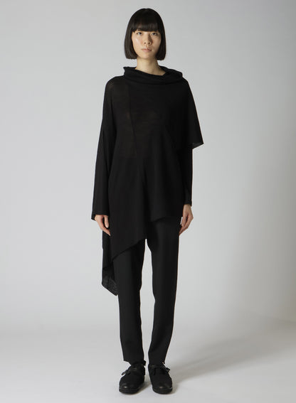 1/60 WOOL SILK CREPE ASYMMETRY DRAPED PO