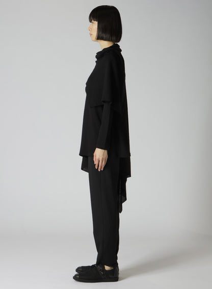 1/60 WOOL SILK CREPE ASYMMETRY DRAPED PO