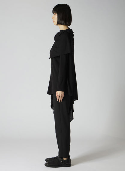 1/60 WOOL SILK CREPE ASYMMETRY DRAPED CD