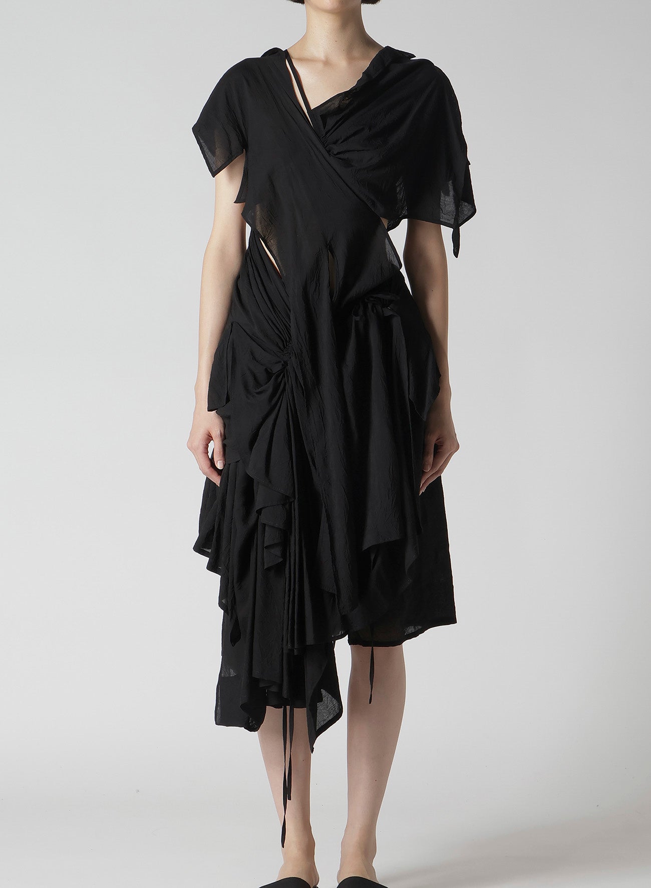 MODAL LAWN GATHER DETAIL DRESS