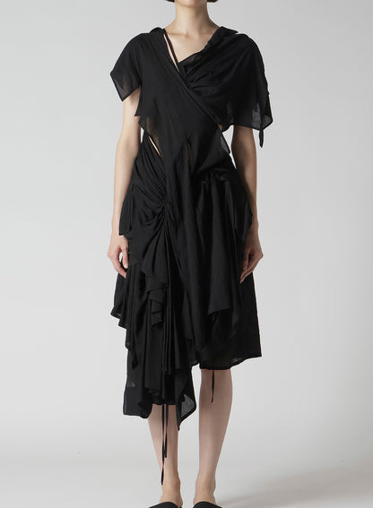 MODAL LAWN GATHER DETAIL DRESS