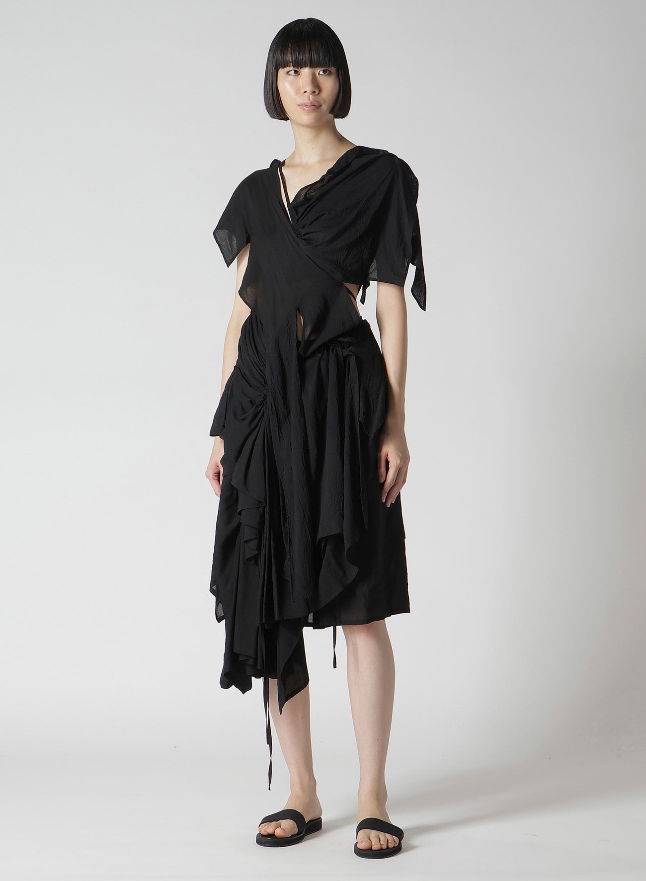 MODAL LAWN GATHER DETAIL DRESS