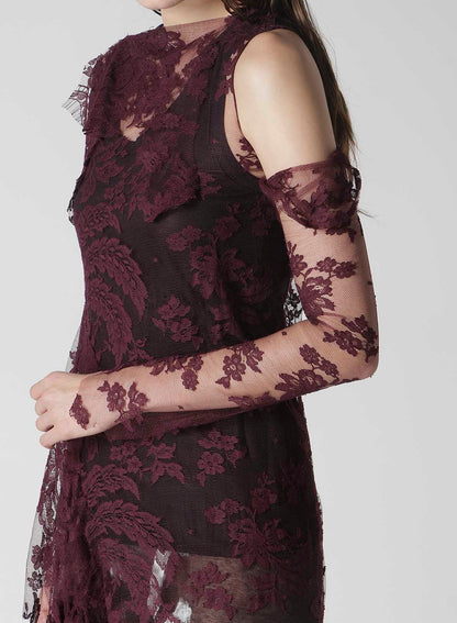 REVERSE LACE LACE SHIRT DRESS