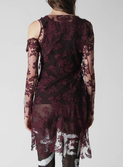 REVERSE LACE LACE SHIRT DRESS