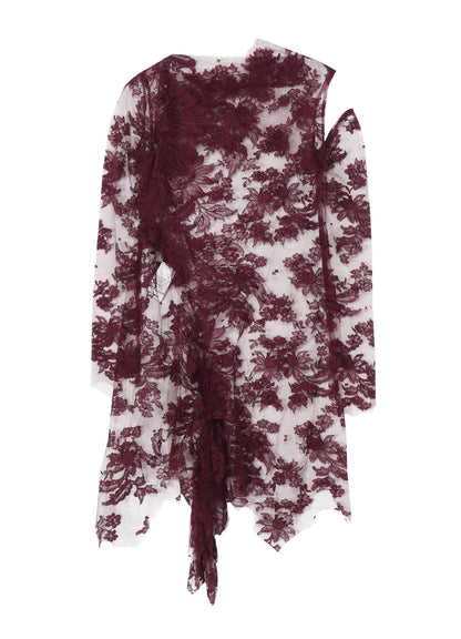 REVERSE LACE LACE SHIRT DRESS