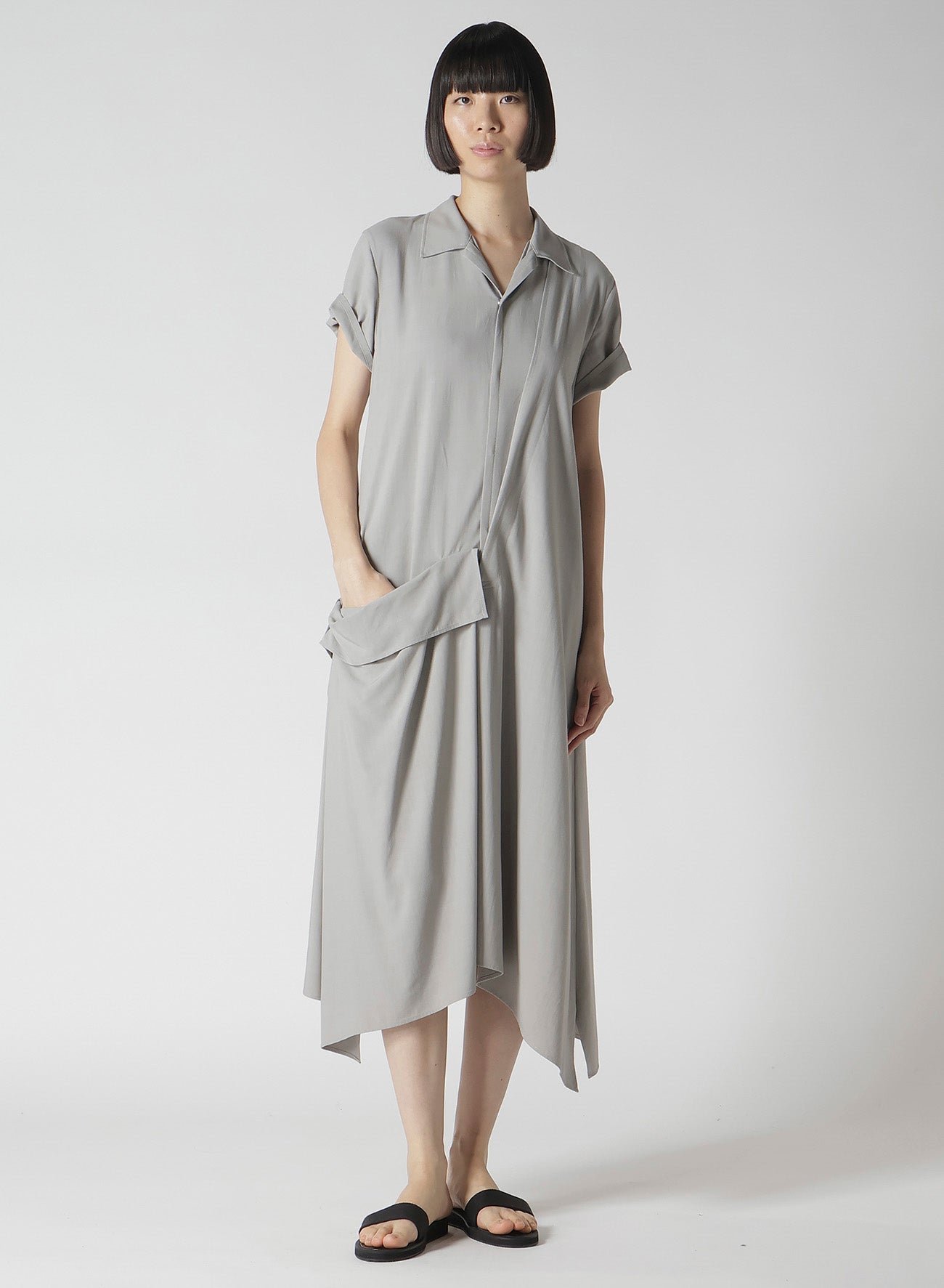 Ry SEETING CLOTH R DRAPED SHIRT DRESS