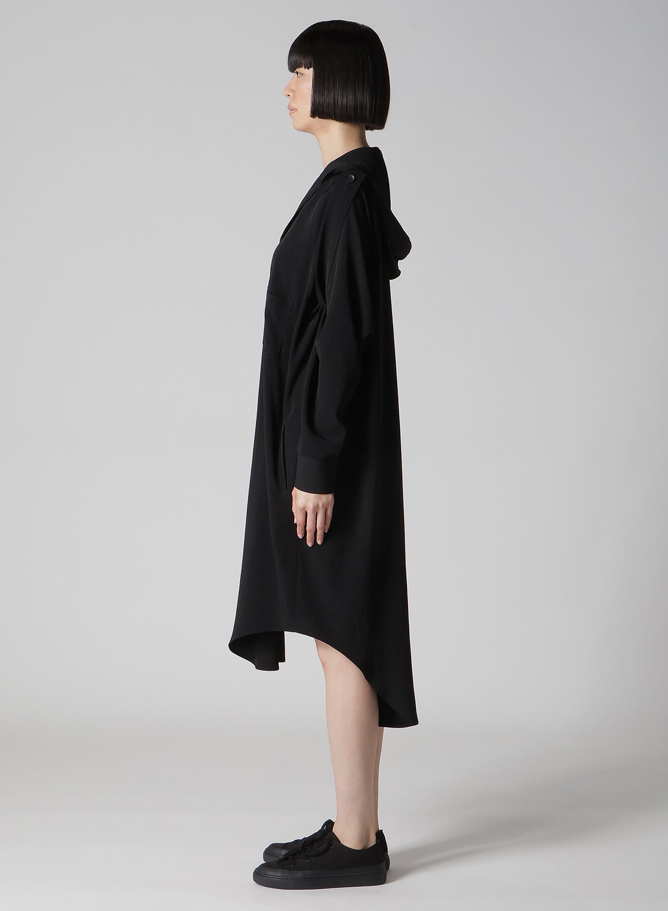 【1/11 10:00(JST) Release】TA/PE CREPE DE CHINE HOODED DRESS