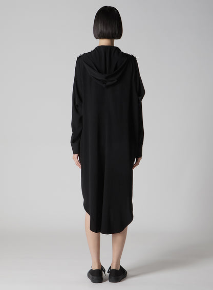 【1/11 10:00(JST) Release】TA/PE CREPE DE CHINE HOODED DRESS