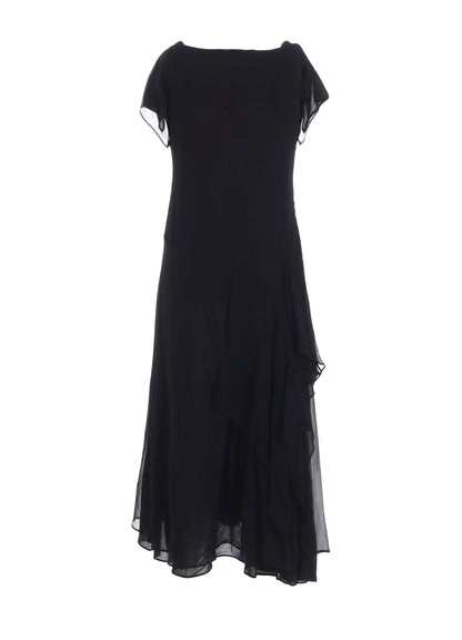 6MOMME CHIFFON R DRAPED SQUARE NECK D