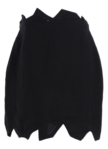 RAMIE TWILL ZIG ZAG MINI SKIRT