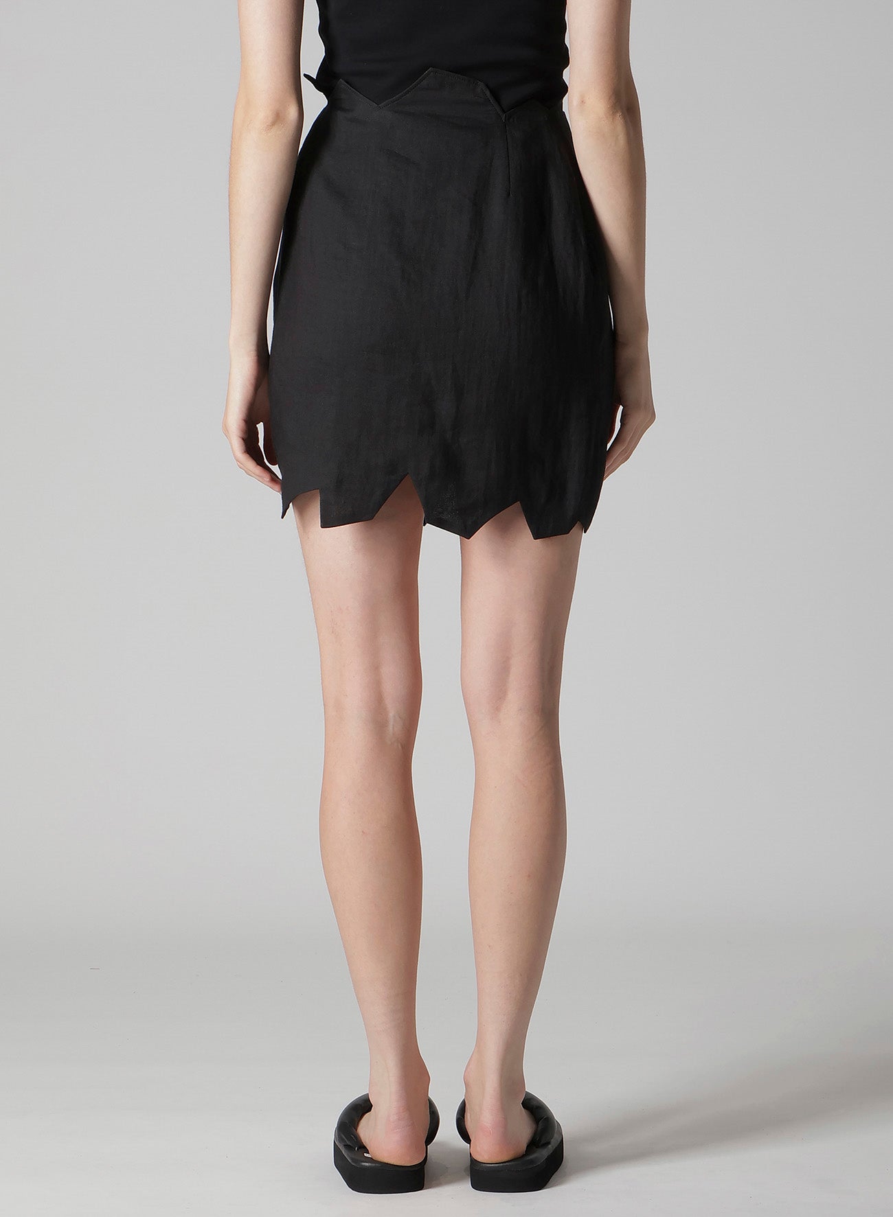 Ra TWILL ZIG ZAG MINI SKIRT