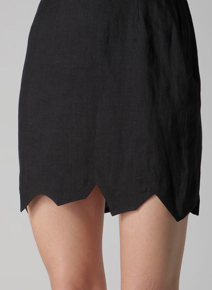 Ra TWILL ZIG ZAG MINI SKIRT